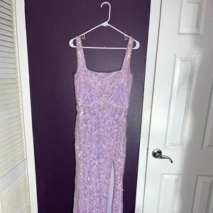 Windsor Lavender Formal Sequin Square Neck Long Dress Size Large